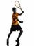 Man tennis celebrating player silhouette