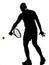Man tennis player backhand