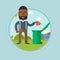 Man throwing away trash vector illustration.