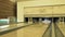 Man throws bowling ball, camera follows after the ball