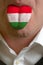 Man tongue painted in hungary flag