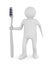 Man with tooth brush. Isolated 3D