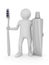 Man with tooth brush. Isolated 3D