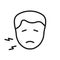 Man with Toothache Outline Symbol. Human Oral Disease, Dentist's Medical Treatment. Male with Dental Pain Line Icon