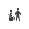 Man transporting disabled patient vector icon