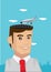 Man with Travel Dream Vector Cartoon Illustration