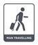 man travelling icon in trendy design style. man travelling icon isolated on white background. man travelling vector icon simple