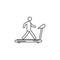 Man on Treadmill icon. Simple element illustration. Man on Treadmill symbol design template. Can be used for web and mobile