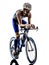 Man triathlon iron man athlete cyclists bicycling