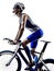 Man triathlon iron man athlete cyclists bicycling