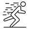 Man triathlon running icon, outline style