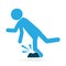 Man tripping over on floor, person injury symbol