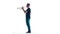 Man trumpeter blows the motif in wind instrument. Slow motion