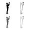 Man is turning to heaven Man up arm Appeal to god Pray concept silhouette icon set grey black color illustration outline flat