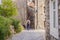 The man in Ulcinj town in Montenegro. Clock Tower of Ulcinj Sahat Kulla. Lami Mosque. Ulcinj is a popular tourist