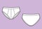 Man underwear briefs, vector technikal sketch