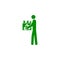 man with used bottles green icon. Element of nature protection icon for mobile concept and web apps. Isolated man with used bottle