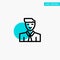 Man, User, Student, Teacher, Avatar turquoise highlight circle point Vector icon