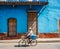 Man using bike for transport in Trinidad