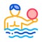 Man and volleyball water ball icon vector outline illustration