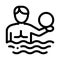 Man and volleyball water ball icon vector outline illustration