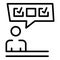 Man vote poll icon, outline style