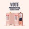 Man at voting booth with vote presidential election text vector design