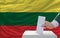 Man voting on elections in lithuania