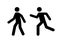 Man walk and run pictogram icon. Man pedestrian sign people and road traffic vector silhouette