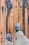 A man walking on an aesthetic wooden floor