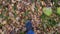 Man Walking on autumn forest