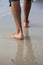 Man walking on beach