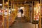 Man walking through construction scaffolding