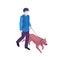 Man Walking Dog Composition