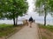 Man Walking Dog Leesylvania State Park Virginia