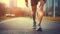 Man walking for exercise with health problems leg muscle pain