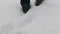 Man walking on fresh snow