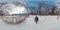 Man Walking Through Snowy Forest in 360 Degrees