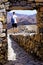 Man walking on the stone way in the Mirador Astronomico de Sicasumbre - Fuerteventura