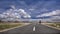 A man walking on the tibetan road