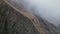 A man walks along the caldera of the active volcano Bromo. Java Island