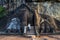 A man walks through the Lions Paws which leads to the summit of Sigiriya Rock in Sri Lanka.