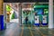 Man walks in the metro entrance in Ouchy, Lausanne, Switzerland