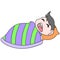 The man was sleeping soundly until snoring. doodle icon image kawaii