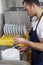 Man washing dishes