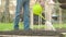 Man Watering Freshly Landscaped Garden