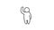 The man waves his hand. Simple looped animation of person drawn with lines on a white background.