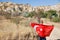 Man waving the Turkish flag