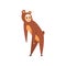 Man wearing bear animal costume, person in jumpsuit or kigurumi vector Illustration on a white background