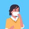 Man wearing face mask environmental industrial smog dust toxic air pollution and virus protection concept male cartoon